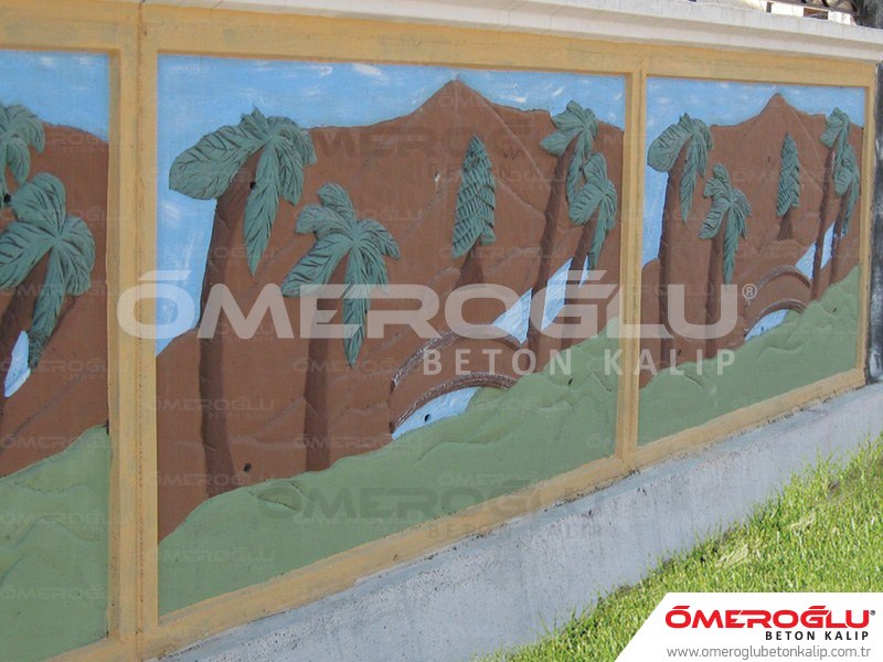 Modular Formwork Garden Models  Palm Tree Pattern 110 concrete mold, wall mold